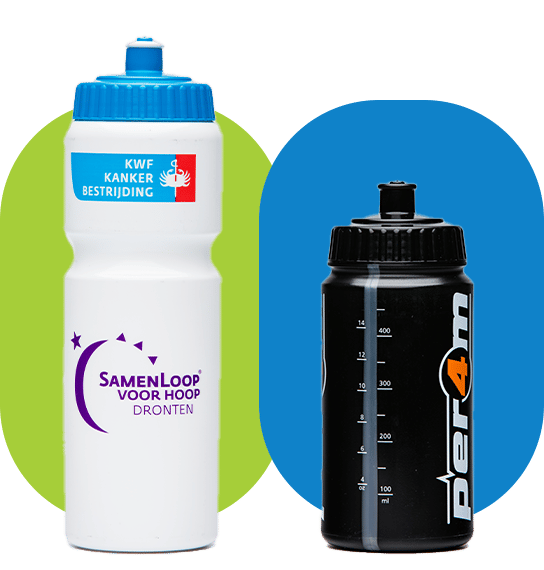 Eurobottle voorbeelden diverse bidons 500 ML en 750 ML